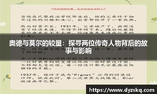奥德与莫尔的较量：探寻两位传奇人物背后的故事与影响